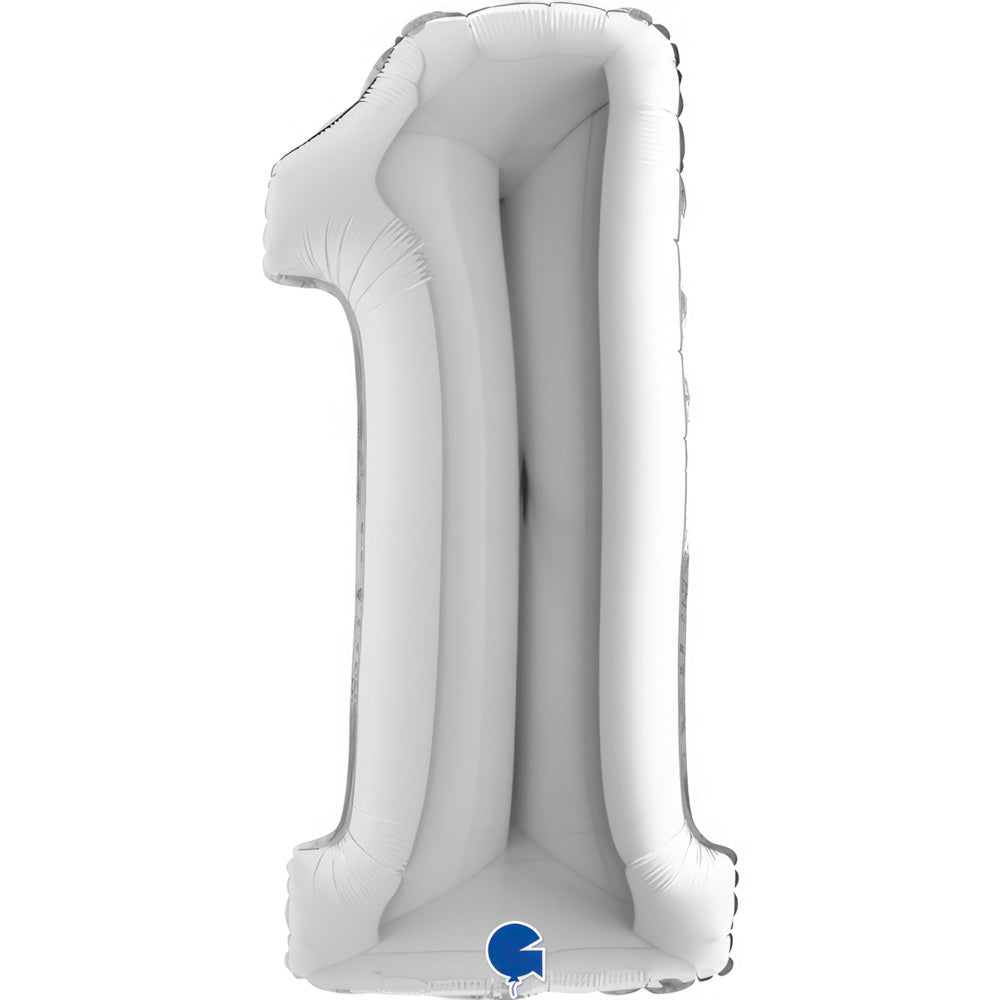 Large 40 inch helium balloon Grabo™ Brand - Silver