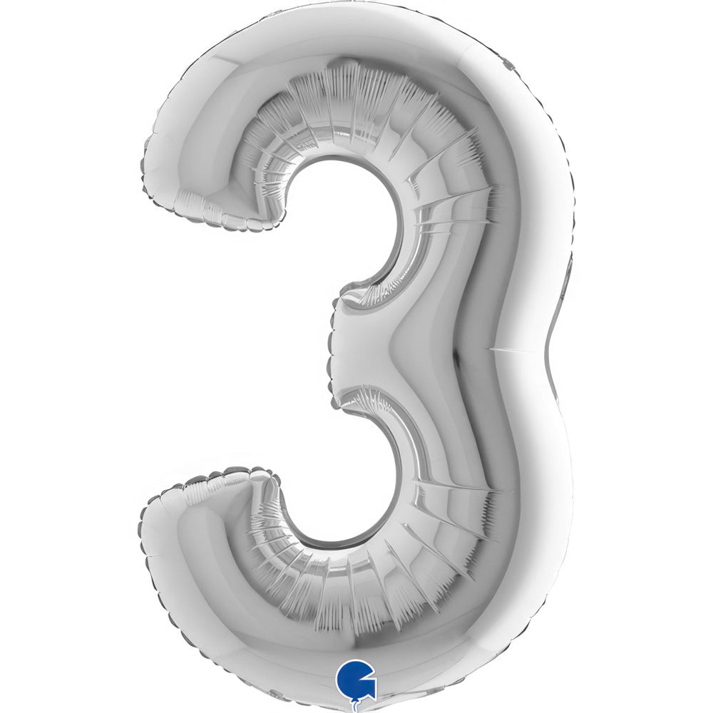 Large 40 inch helium balloon Grabo™ Brand - Silver