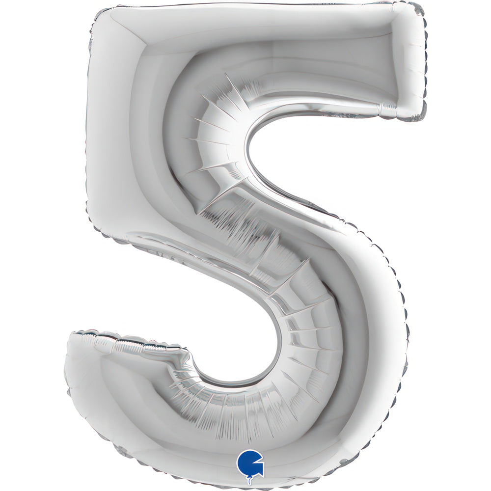 Large 40 inch helium balloon Grabo™ Brand - Silver