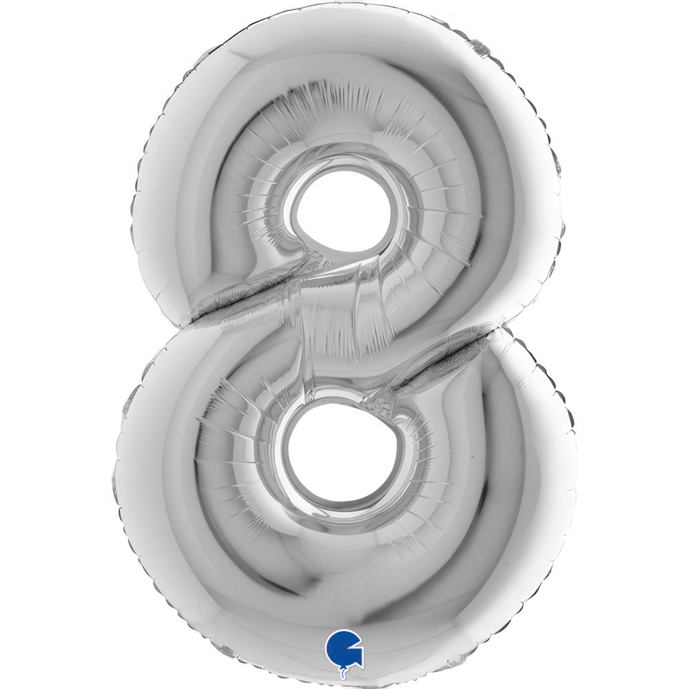 Large 40 inch helium balloon Grabo™ Brand - Silver