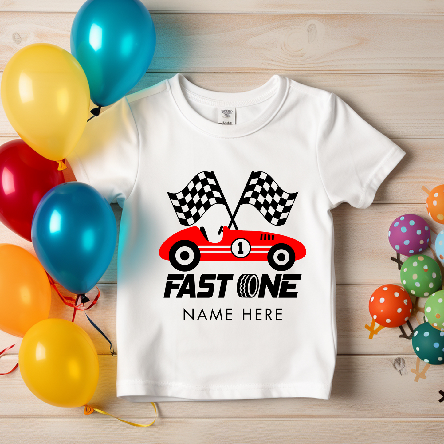 Fast One Boys T shirt Personalised with Name