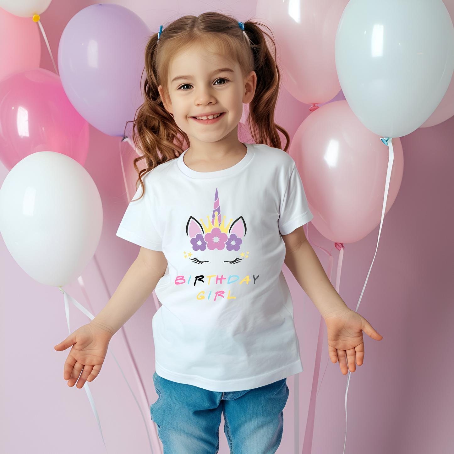 Unicorn Kids T Shirt BIRTHDAY GIRL