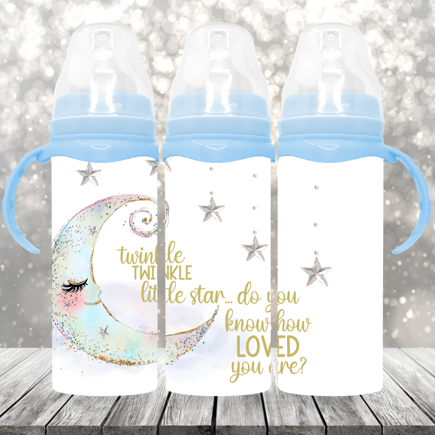 Baby Sippy Cup Personalised Twinkle Little Star in Pink or Blue