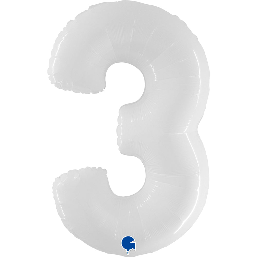 Large 40 inch helium balloon Grabo™ Brand - White