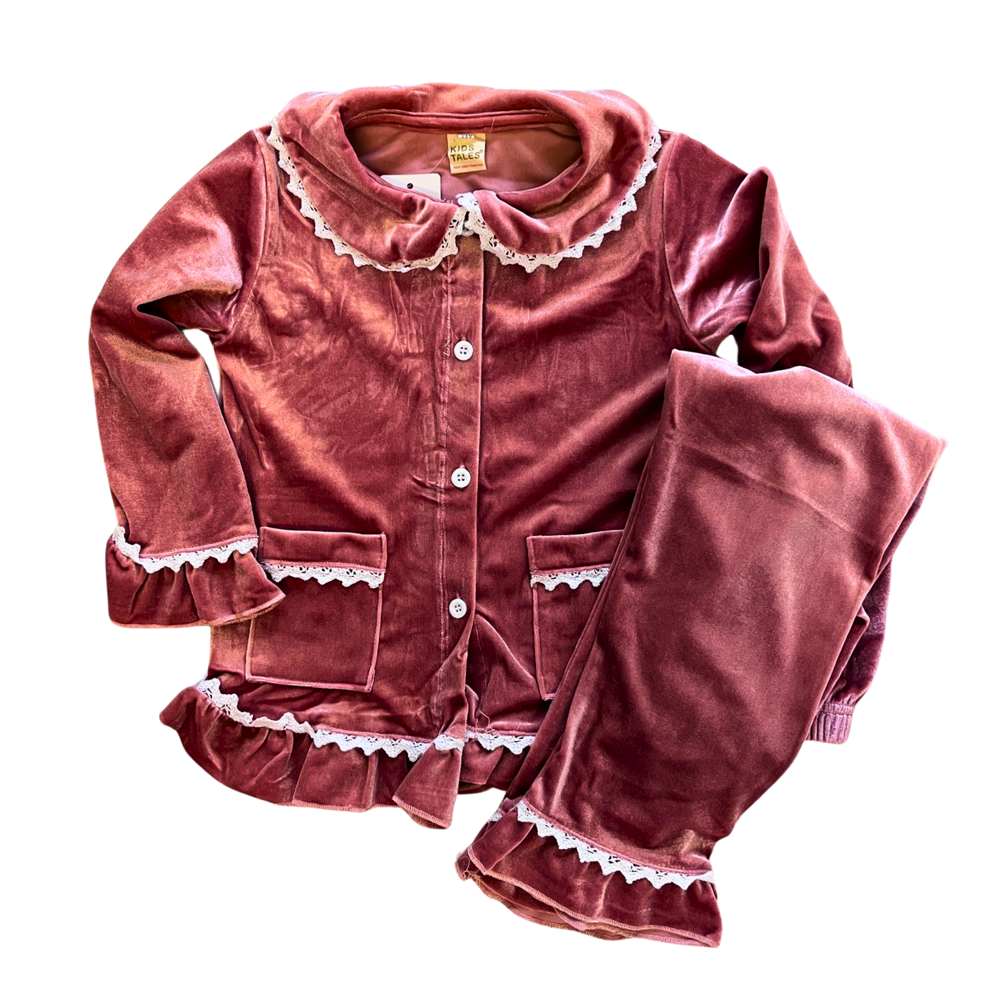 Personalised Rose Pink Velour Pyjama Set