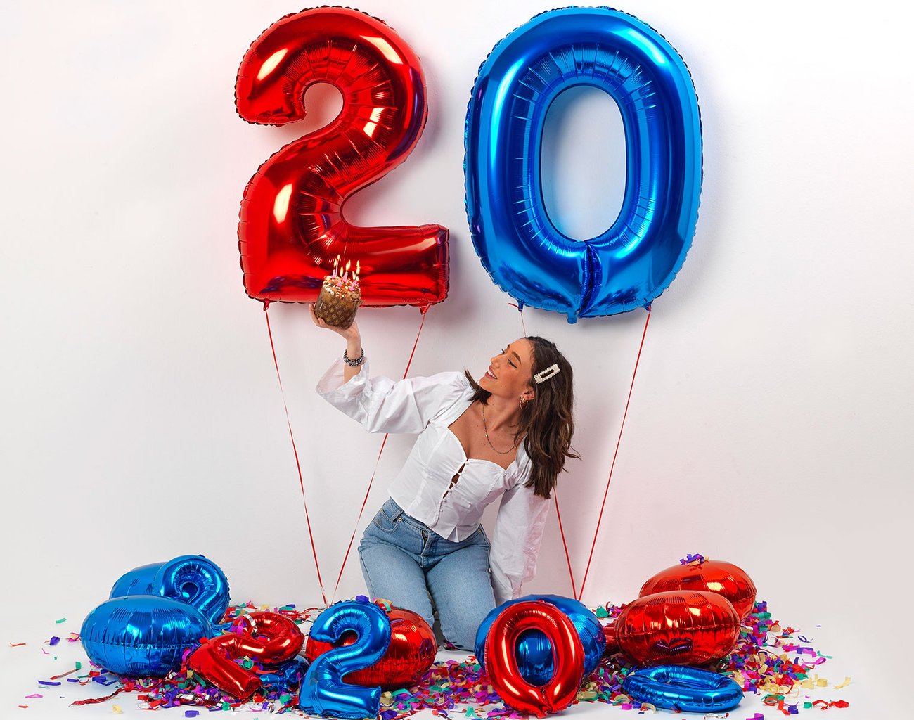 Large 40 inch helium balloon Grabo™ Brand - Red
