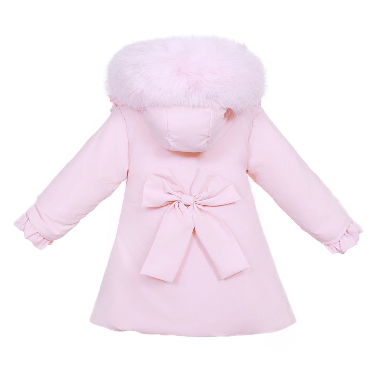Pink Puffer Coat Fur Hood MYD411