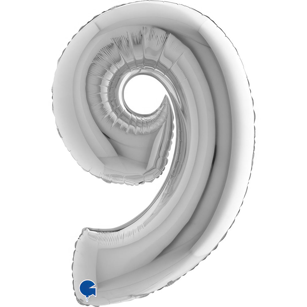 Large 40 inch helium balloon Grabo™  Brand  - Silver