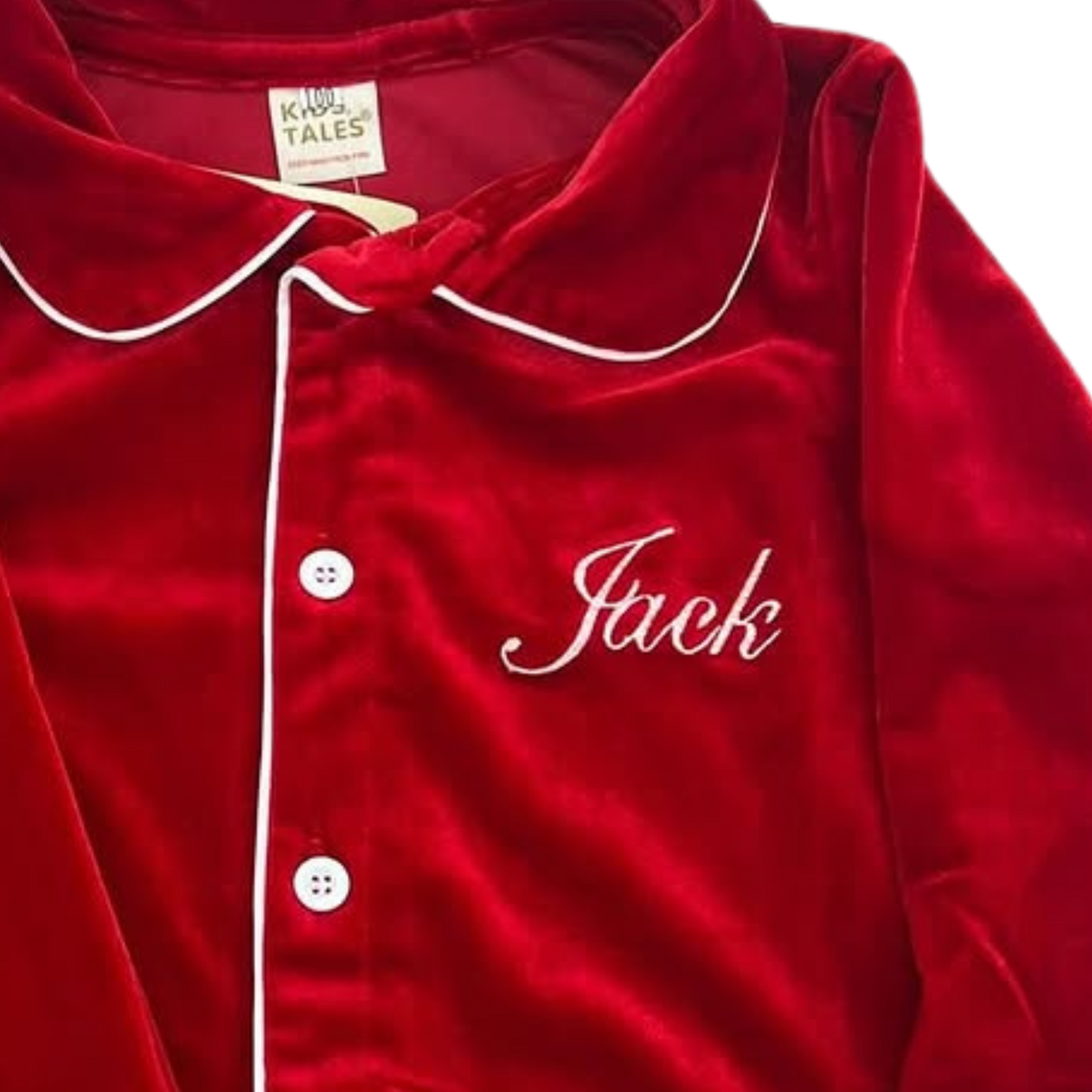 Christmas Personalised Boys Velour Pyjama Set