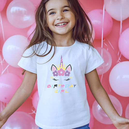 Unicorn Kids T Shirt BIRTHDAY GIRL