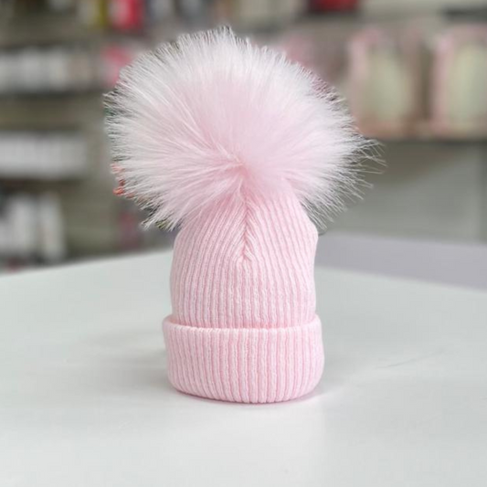 Pink New Born Single Pom Close Knit | My Little Chick