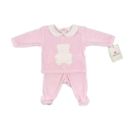 Kleo Kids Velour Bear Motif 2pc set