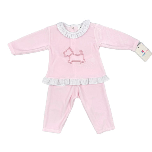 Kleo Kids Velour Scotty Dog Motif 2pc Set