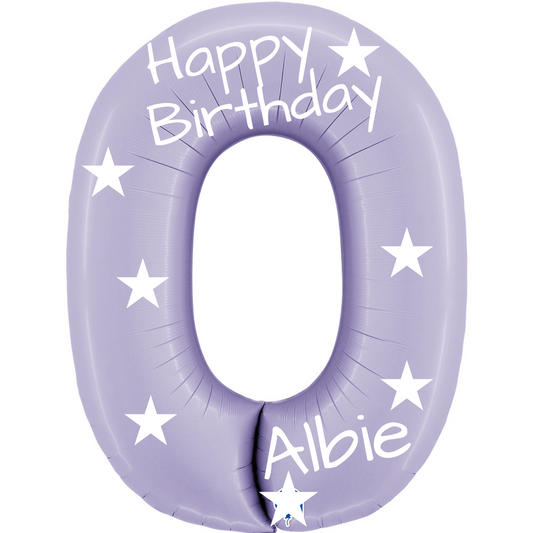 Personalised Large 40 inch helium balloon Grabo™  Brand  - Satin Lilac