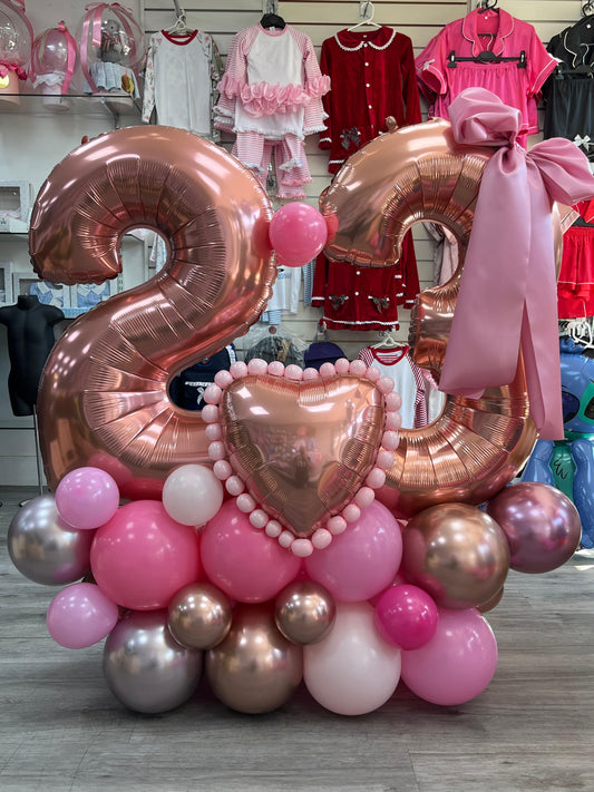 Personalised Balloon Stack with Large Numbers