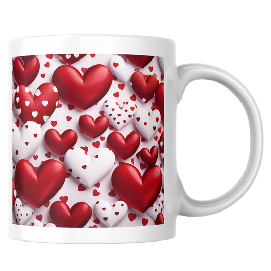 Valentines Mug Heart Design 11oz Ceramic Boxed