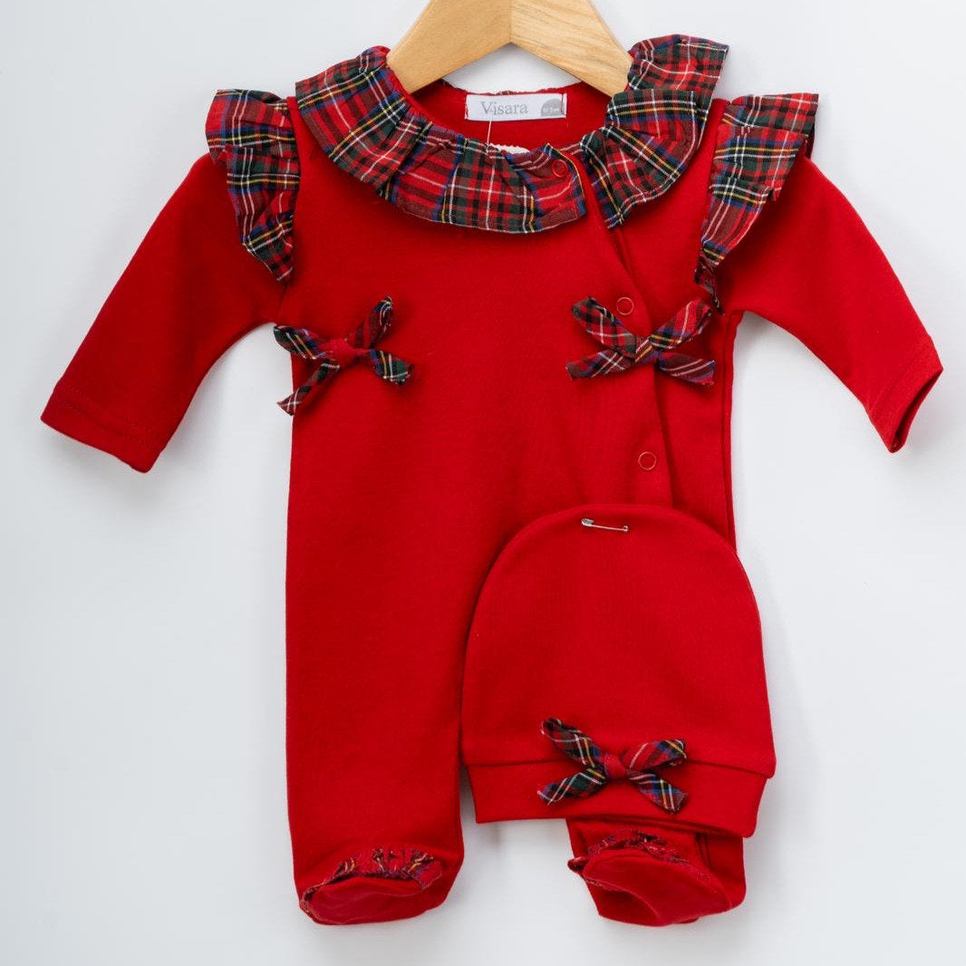 Visara 2pc bow baby grow set