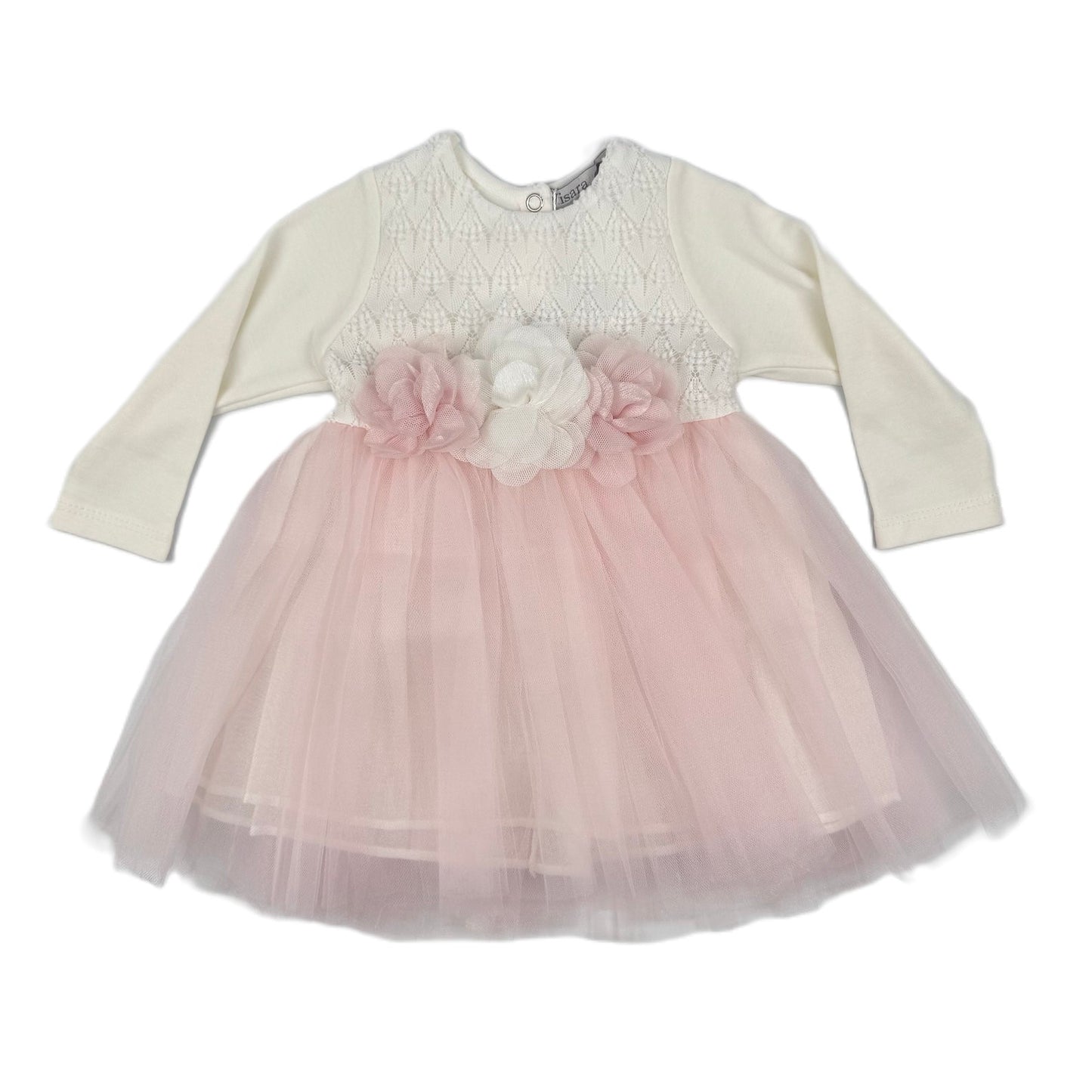 VISARA Belero and Dress Set Pink and White