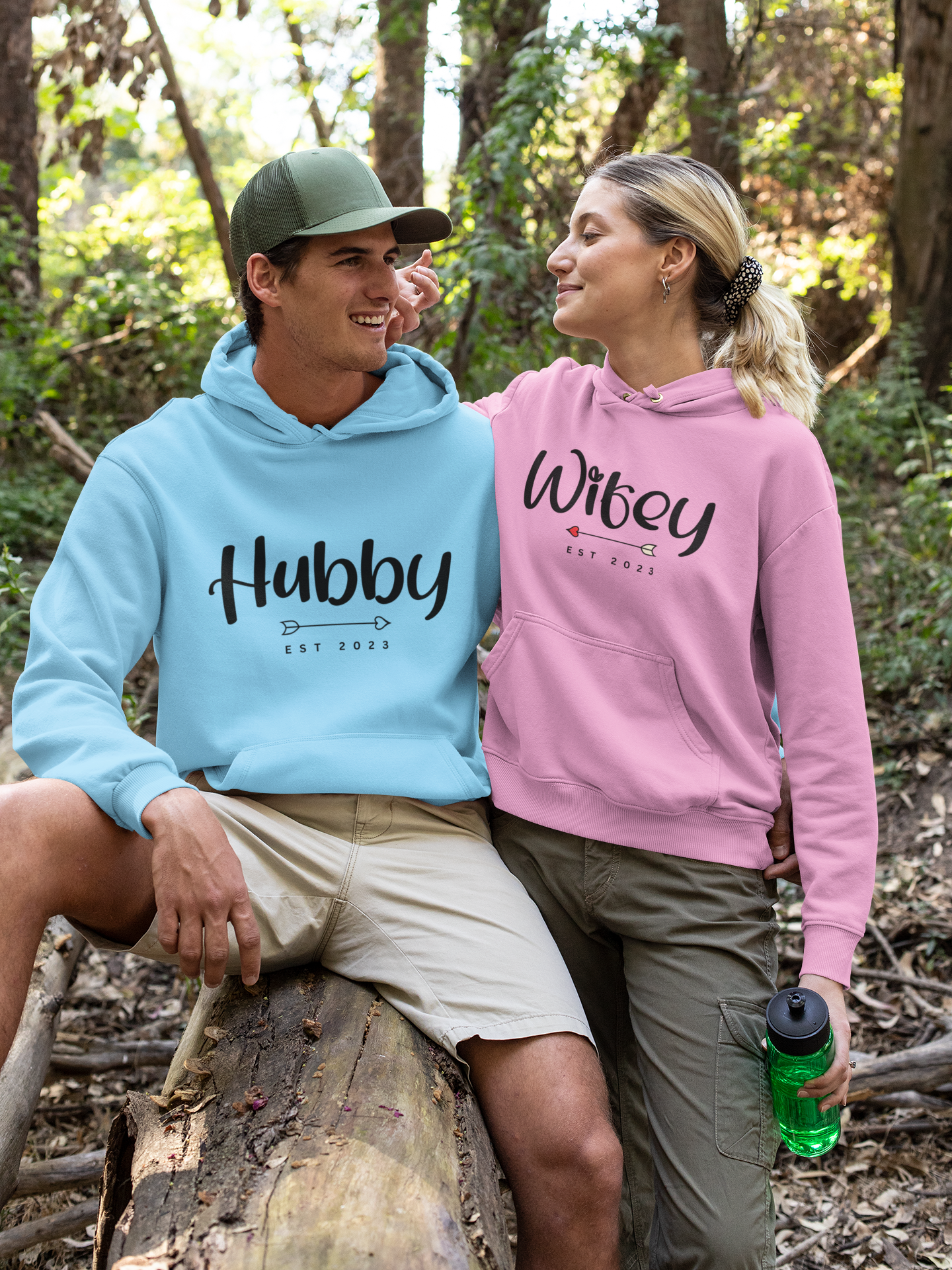 Valentine Couples Hubby and Wifey Hoodies